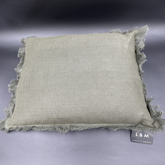 Linen & Moore Green Linen Cushion