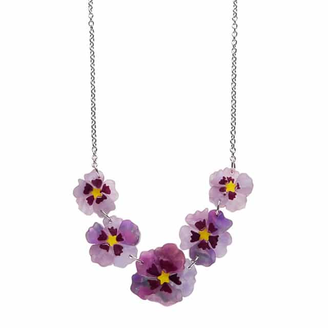 Erstwilder Carmen Hui Design Resin Necklace “Purple Prose”