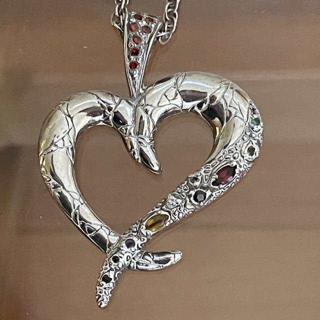 Marco de Koster Sterling Silver & Semi Precious Stones Heart Necklace