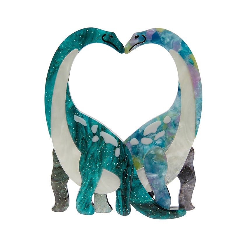 Erstwilder – Neck And Neck Brooch (Blue & Green)