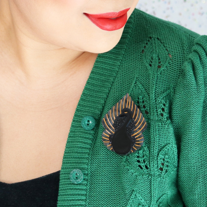 Erstwilder Ailes Noires Brooch
