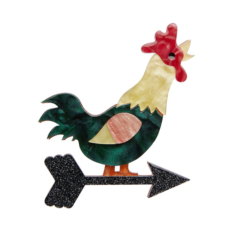 Erstwilder Cockadoodle Doo Brooch